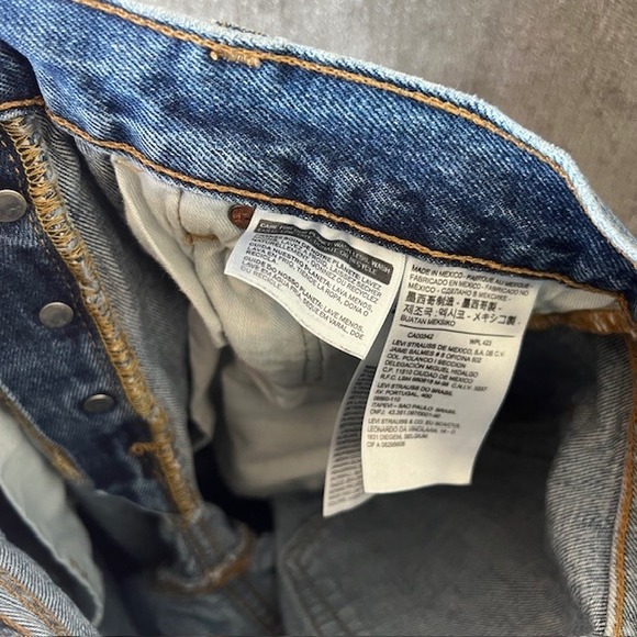 Levi's 501 Jeans Men's W29 L32 Blue Denim Button Fly Straight Leg Classic - Picture 8 of 8